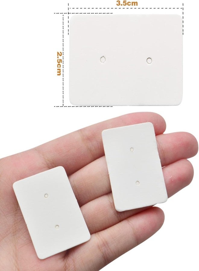 Zenomia White Small Earring Display Cards Paper Earring Card Holder Rectangle Shape Price Label Tags Cards for Ear Studs Display Jewelry Packaging, 3.5 cm x 2.5 cm (100pcs) - Image 2